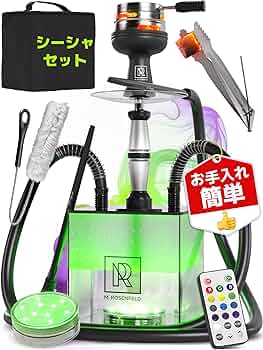 水タバコ@ Amazon.co.jp: シーシャ 本体 耐久アクリルLED変色スクエア